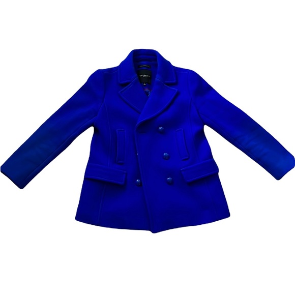 🎉HP 8X🎉Talbots Petite 6P Cobalt Blue Womens Double Breasted Pea Coat - Picture 2 of 8